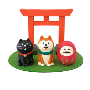 Chibi Dog Daruma Resin Figurine Set Japanese Style Desk Ornament Living Room Decor - Product Image 5