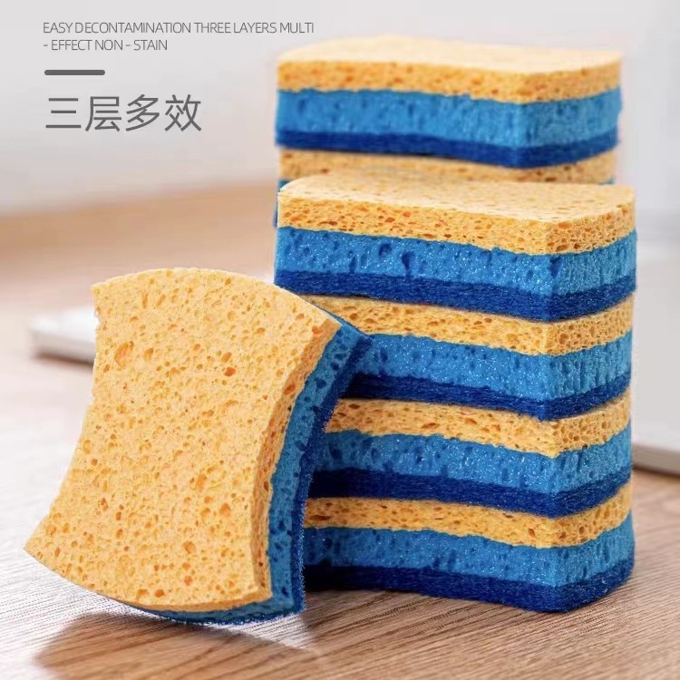 Coton bleu triple couche de pâte de bois (en forme de taille)