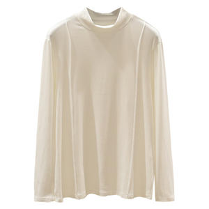 MOMMY N-204 เสื้อยืดลำลองแขนยาวคอปกสูงปานกลางขนาดใหญ่สำหรับเด็กผู้หญิงที่มีวัสดุผ้าสแปนเด็กซ์เชนิลล์ทรงหลวม - Product Image 5