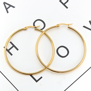 Gioielli minimalisti in acciaio inossidabile grandi orecchini a cerchio placcato in oro grande Acero inossidabile Para Mujer Aretes De <span class=keywords><strong>Moda</strong></span> - Product Image 2