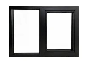 Penjoy Hurricane Impact Black Slim Frame Aluminum Double Glazed Casement Window