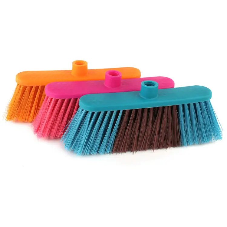 도매 다채로운 플라스틱 바닥 청소 빗자루 브러시 헤드 주최자 가정용 청소 평면 청소 빗자루