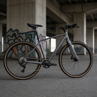 Vélo de gravier léger 700C pour débutant, 9 vitesses, freins à disque hydrauliques, cadre en aluminium, fourche rigide, capacité de charge 120 kg, plat