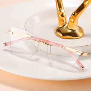 MS 81511 2024 แว่นตาผู้หญิงแบบใหม่ TR90+โลหะ กรอบแว่นแบบไร้ขอบ ดีไซน์ทันสมัย เปล่งประกาย รับทำโลโก้ - Product Image 2