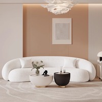 Sofá curvo más nuevo, conjunto de sofá de muebles medio redondo, sofá moderno de terciopelo de lujo para sala de estar, sofá para el hogar en forma de luna
