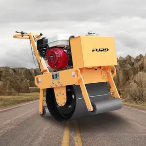 Nueva maquinaria de pavimento maquinaria de construcción mini caminar detrás del rodillo de carretera de vibración para la venta