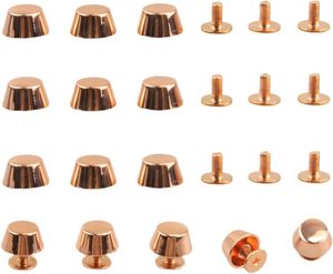 MAHAVIMOKSA Sets Flat Head <b>Purse</b> Feet Stud Spike Screw Back <b>Purse</b> Luggage Foot Nailhead Rivets For DIY Leather Craft Rose Gold - Product Image 1