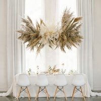 Bulu Pampas Alami Kering Besar dan Mengembang, Dekorasi Meja Boho, Centerpiece Rumput Pampas untuk Pernikahan