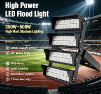 Luz LED COB de Mástil Alto para Estadios Deportivos, Clasificación IP65, Certificación RoHS, ETL 6000K, Garantía de 5 Años, Distribución Ajustable
