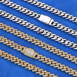 XIYUN <span class=keywords><strong>Cadena</strong></span> Cubana de Alta Calidad Estilo Hip Hop, 8mm de Ancho, Plata de Ley 925 con Moissanita Certificada IGI, Joyería de Lujo - Product Image 4