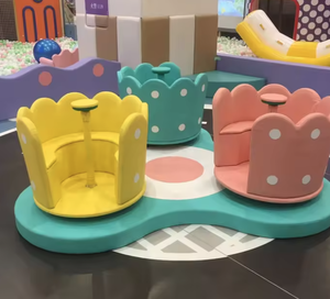 دوامة صغيرة بيضاء ناعمة للأطفال من 1 إلى 6 سنوات، للتأجير في الهواء الطلق، مقعد دوار ناعم، كاروسيل صغير كهربائي لحفلات الأطفال - Product Image 6