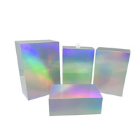 Boîte en carton avec revêtement laser arc-en-ciel, finition UV, fermeture magnétique, doublure en éponge, emballage cadeau pour cosmétiques, bijoux, soins de la peau, parfums