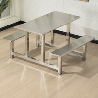 Table et chaises de restaurant intégrées - Mobilier commercial moderne en acier inoxydable durable pour café et hôtel