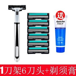 Manual <b>Razor</b> Twin <b>Blade</b> Stainless Steel Handle Face Shaving For Men - Product Image 4