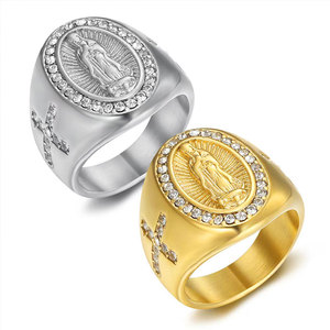 แหวนสัญลักษณ์อินฟินิตี้ประดับเพชร สแตนเลส 316L ไม่ลอก ไม่ดำ สำหรับผู้หญิงและผู้ชาย  แบบศาสนา  ขายส่ง - Product Image 4