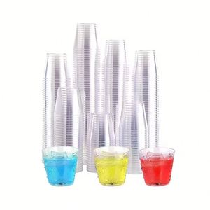 2Oz Printing Disposable Hard <b>Plastic</b> Round Cups PS <b>Shot</b> <b>Glasses</b> Single Wall Style for Tea Drink Juice Fruit Milk Wine Beverages - Product Image 1