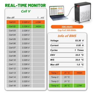 EU 주식 면세 LiFePO4 48V 100Ah 5Kwh 300Ah 15Kwh 16S 블루투스 BMS 51.2V 30Kwh 48V 600Ah LiFePO4 가정용 에너지 저장 배터리 - Product Image 4