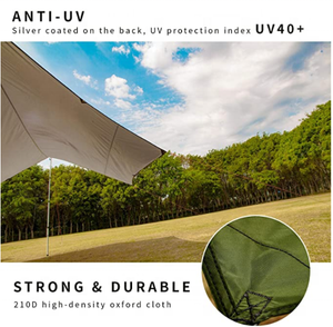 Pour Woqi Portable Camping Tente avec Pluie Fly <span class=keywords><strong>Tarp</strong></span> <span class=keywords><strong>Moustiquaire</strong></span> Nylon Parachute Conception Aluminium et Acier Poteaux pour Extérieur et Plage - Product Image 2