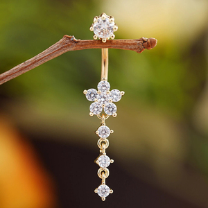 Anello da <span class=keywords><strong>ombelico</strong></span> pendente in argento e oro, <span class=keywords><strong>piercing</strong></span> clicker per <span class=keywords><strong>ombelico</strong></span>, anello da <span class=keywords><strong>ombelico</strong></span> pendente in acciaio inossidabile ipoallergenico - Product Image 3
