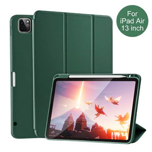 เคสแท็บเล็ตแบบกำหนดเองสำหรับ <span class=keywords><strong>iPad</strong></span> Air 13 นิ้ว รุ่น M3 2025 M2 2024 พร้อมที่ใส่ดินสอ  แบบพับสามตอน  วัสดุ TPU นิ่มด้านหลัง ผลิตจากโรงงาน - Product Image 1
