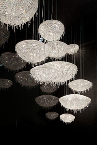 Lámpara Colgante de Cristal Cromado Ovalada Personalizada para Hotel, Decoración Moderna de Lujo para Sala de Estar, Vestíbulo, Modelo HM-XG-060P - Product Image 4