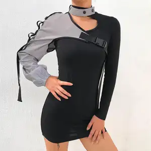 Custom Nylon Summer Special Blouse Single Irregular Long Sleeve Top For Women