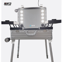 Usine Designer Maquillage Boîte Maquillage Trolley Cas Cosmétique En Aluminium Personnalisé Imprimé OEM En Alliage D'aluminium Protection Eva Mousse CN;ZHE