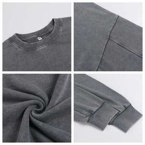 Sweat-shirts unisexes tendance de style européen, personnalisés, 350g, effet délavé, col rond, sans poches, pour femmes - Product Image 4