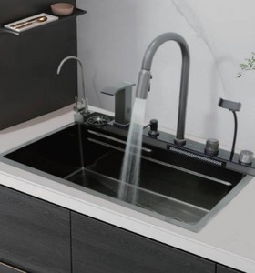 Évier en acier inoxydable commercial, évier de cuisine industriel à grande capacité - Product Image 1