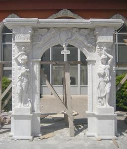 Cadre de porte en pierre naturelle sculptée à la main, porte extérieure en marbre décoratif, entourage de porte - Product Image 5