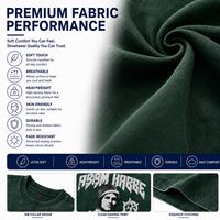 T-shirt Homme Oversize en Coton Streetwear Vert Personnalisé, Impression Sérigraphique, Délavé à l'Acide, Coupe Boxy Courte, Motif Graphique