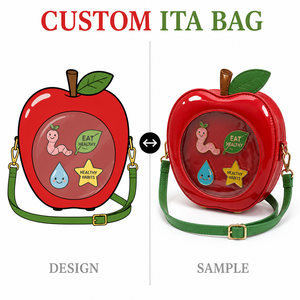 Maßgefertigte Apple Ita-Tasche mit Verstellbarem Schulterriemen, Goldfarbener Schnalle, Karabinerverschluss, D-Ring, Reißverschluss und Hochwertiger Auskleidung - Product Image 1