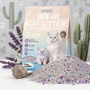 Fabricant chinois, prix bas, OEM BENJIE, litière pour chat en bentonite biodégradable, agglomérante rapide, hautement absorbante, écologique, sans poussière, 4 kg - Product Image 1