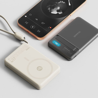Batterie externe sans fil avec câble intégré 10000mAh, charge rapide, magnétique, fine, avec support, batteries externes portables