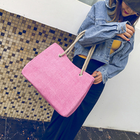Sacs à bandoulière vintage en lin pour femmes tempérament dames shopping sous les bras épais chaîne décor fourre-tout sacs à main