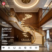 Lustre d'escalier LED moderne et simple à hauteur réglable avec 6/18 lumières pour appartement duplex, villa, salon, éclairage décoratif