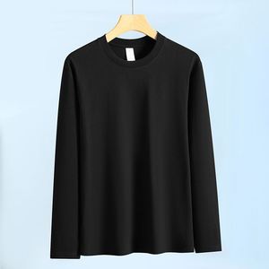 T-shirts en coton pur de haute qualité, personnalisables avec logo, coupe ample, col rond, manches longues, pour hommes, vente en gros - Product Image 2