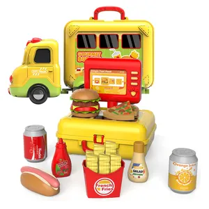 Fast food set hamburger custom toy kids kitchen set pretend playset food manufacturer