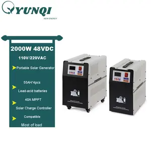 Yunqi Solargenerator mit Panel abgeschlossen Set 2000W Wasserpumpe Solargenerator Tragbarer Solargenerator für zu Hause
