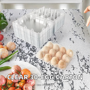 Recyclable PVC <b>Plastic</b> <b>Egg</b> Cartons Holds 30 <b>Eggs</b> Reusable for Gift & Craft Clear Family Pasture Cake - Product Image 2
