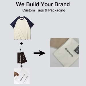 Camisetas Unisex de Algodón Orgánico 100% de 200 GSM, con Logotipo Personalizado, Tallas Grandes, Manga Raglán, Estilo Waffle, Color Sólido, Estilo <span class=keywords><strong>Chino</strong></span> - Product Image 3