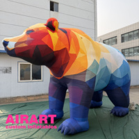 Mascotte gonflable d'ours polaire populaire pour la vente de Noël, idéale pour la décoration extérieure, accessoires photo, adorable ours polaire pour la décoration des zoos.