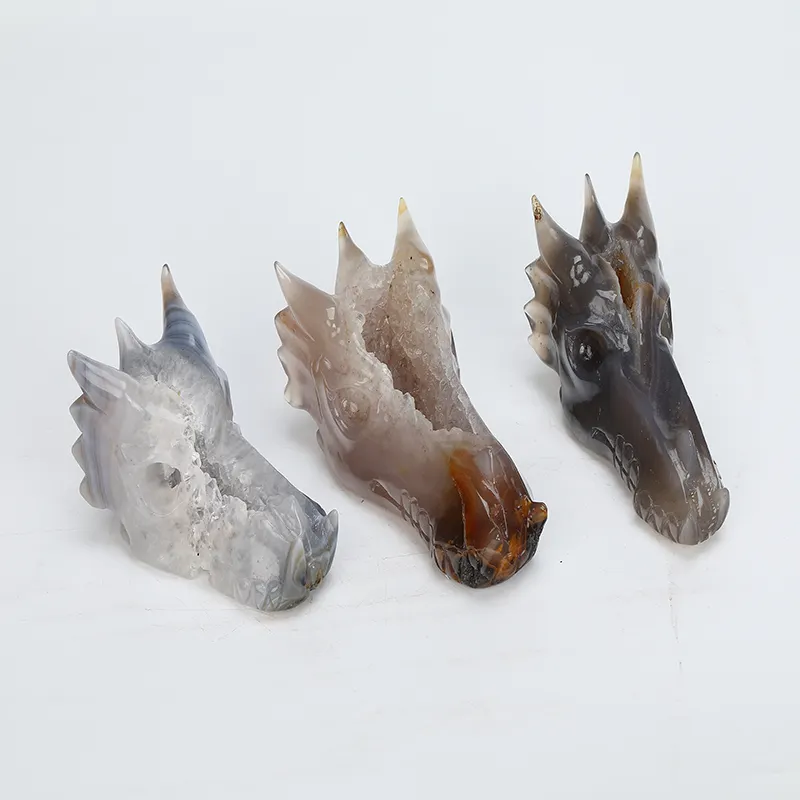 Dependable quality carved crystal agate dragon agate geode dragon agate geode crystal dragon head