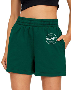 Custom Embroidery Plain Summer 280Gsm Streetwear Sweat 100% Cotton Casual Gym Athletic French Terry <b>Shorts</b> For <b>Women</b> - Product Image 4