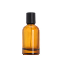 Flacons de parfum vides en verre ambré de 30 ml, 50 ml, 100 ml avec vaporisateur à sertir, couvercles en bambou, surface d'impression sérigraphique, vaporisateur à pompe, type de fermeture