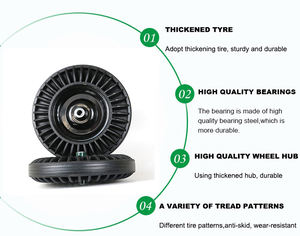 HTK1213 16 pouces roues robustes <span class=keywords><strong>roue</strong></span> de remplacement de <span class=keywords><strong>brouette</strong></span> avec trou d'alésage d'essieu de 5/8 "roues en caoutchouc solide de 16 pouces - Product Image 4