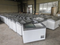 Vitrine réfrigérée pour crème glacée commerciale 260l 130l 360l 380l 450l Congélateur coffre avec dessus en verre Congélateur coffre