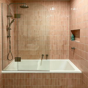 <span class=keywords><strong>Mampara</strong></span> de Ducha de Vidrio Templado de 8 mm, Panel Fijo sin Marco, <span class=keywords><strong>Mampara</strong></span> de Baño <span class=keywords><strong>con</strong></span> Herrajes Cromados para Baño de Hotel - Product Image 2