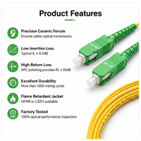 Câble de raccordement optique blindé SC/APC monomode, patch cord SIMPLEX 9/125µm compatible OS1/OS2 LSZH blanc 3m Modem RUIARA