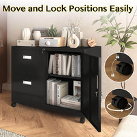 Armoire de rangement de bureau JH-Mech avec 2 tiroirs et 1 étagère réglable Armoire de rangement horizontale en métal de grande capacité de 30 pouces